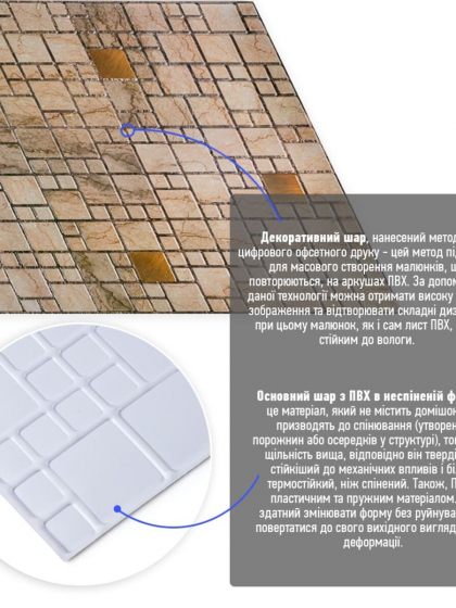 Декоративна ПВХ панель 960х480х4мм