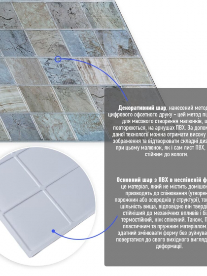 Декоративна ПВХ панель 960х480х4мм