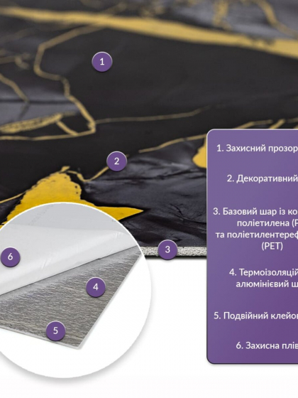 Самоклеюча стінова PET плитка в рулоні 1200х3000х2мм