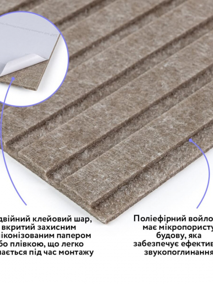 Звукоізоляційна панель 600х600х9мм Коричнева-SW-00002706
