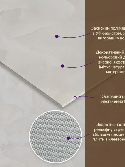 Декоративна ПВХ плита 600х600х3мм