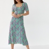 Сукня міді з розрізом у квітковий принт  Ls-1022