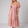 Сукня у дрібні квіти з відкритими плечима  Ls-1035