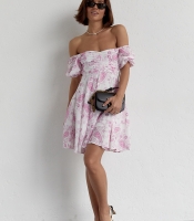 Літня сукня міні з драпіруванням спереду