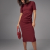 Силуетна сукня міді з драпіруванням  Ls-1041