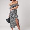 Силуетна сукня з відкритими плечима з візерунком під зебру  Ls-1048