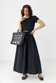 Жіноча довга сукня з поясом