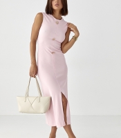 Сукня в рубчик з декоративними прикрасами