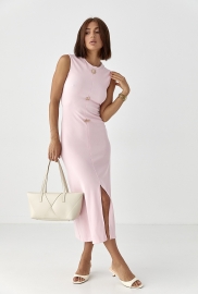 Сукня в рубчик з декоративними прикрасами