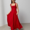 Довга вечірня сукня на широких бретелях  Ls-1138