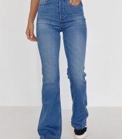 Жіночі джинси кльош з круглою кокеткою ззаду