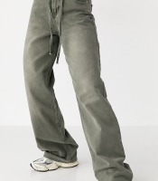 Оливкові джинси Palazzo на зав'язках