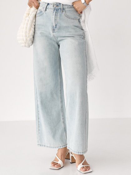 Прямі блакитні джинси Wide leg