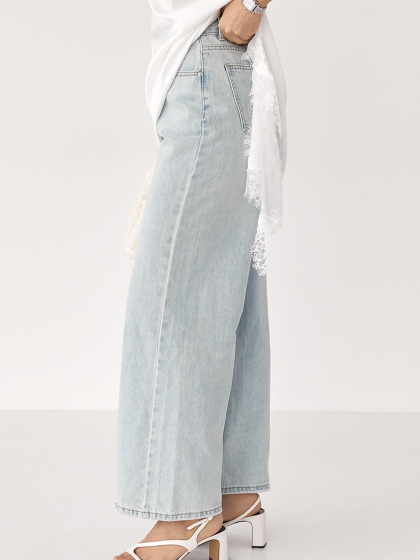 Прямі блакитні джинси Wide leg