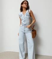 Джинсовий однотонний комбінезон