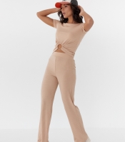 Трикотажний комплект з футболкою та широкими штанами Forstime