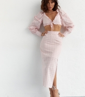 Літній спідничний костюм з болеро та спідницею з прошви