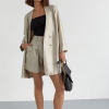 Жіночий костюм з подовженим піджаком та шортами  Ls-1236
