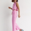 Літній жіночий костюм із брюками та топом із зав'язками  Ls-1245