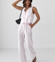 Літній брючний костюм із жилеткою