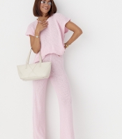 Літній в'язаний костюм із футболкою та штанами