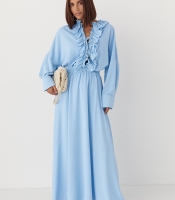 Костюм з рюшами зі спідниці та блузи