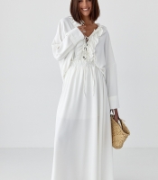 Костюм з рюшами зі спідниці та блузи