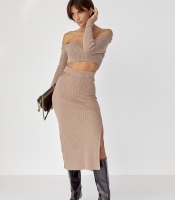 Костюм у рубчик із кроп