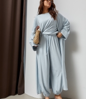 Костюм-трійка з довгого кардигану, джогерів та футболки