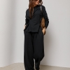 Вільний костюм із лонгом на ґудзику та прямими штанами  Ls-1371