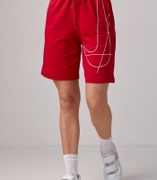 Жіночі трикотажні шорти з вишивкою