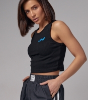 Жіноча майка в рубчик з вишивкою JH