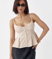 Літня блузка на бретелях у смужку