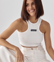 Приталений жіночий топ у рубчик