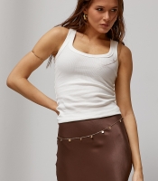 Однотонна майка в рубчик