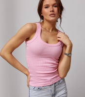 Однотонна майка в рубчик