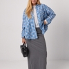 Жіноча сорочка в клітинку вільного крою  Ls-1543
