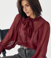 Прозора блуза з рукавами