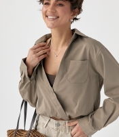 Коротка сорочка у комплекті з майкою в рубчик