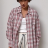 Оверсайз сорочка в клітинку з накладними кишенями  Ls-1592