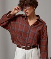 Класична картата сорочка вільного фасону