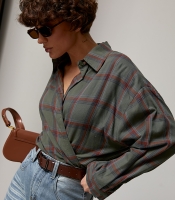 Класична картата сорочка вільного фасону