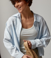 Коротка сорочка на затяжках у комлекті з майкою