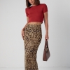 Довга леопардова спідниця із сітки  Ls-1623