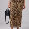 Довга леопардова спідниця із сітки  Ls-1623