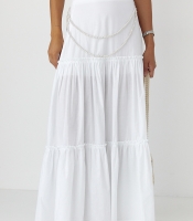 Довга спідниця з оздобленням із перлів