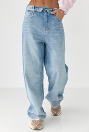 Джинси Baggy з підгорнутим поясом
