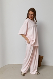 Трикотажний костюм вільного крою з футболки та штанів