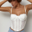 Корсетний топ у сітку з мереживом
