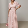 Довга сукня в горох із зав'язками на спині  Ls-1936